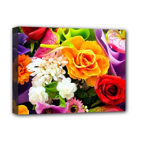 Colorful Flowers Deluxe Canvas 16  X 12  