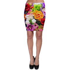 Colorful Flowers Bodycon Skirt