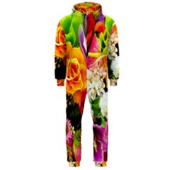 Colorful Flowers Hooded Jumpsuit (men) 