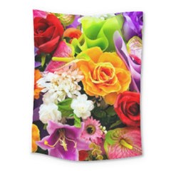 Colorful Flowers Medium Tapestry