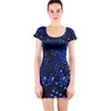 Blue Circuit Technology Image Short Sleeve Bodycon Dress View1