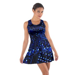 Blue Circuit Technology Image Cotton Racerback Dress by BangZart