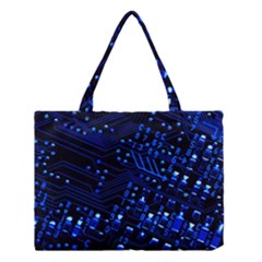 Blue Circuit Technology Image Medium Tote Bag