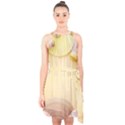 Sea Shell Pattern Halter Collar Waist Tie Chiffon Dress View1