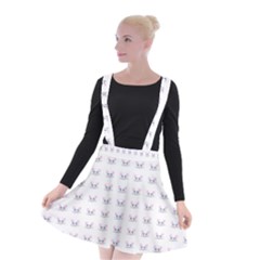 Pink Cute Cat Pattern Suspender Skater Skirt by paulaoliveiradesign