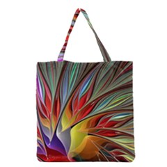 Fractal Bird Of Paradise Grocery Tote Bag by WolfepawFractals