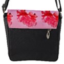 pink floral pattern Flap Messenger Bag (S) View1
