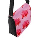 pink floral pattern Flap Messenger Bag (S) View2