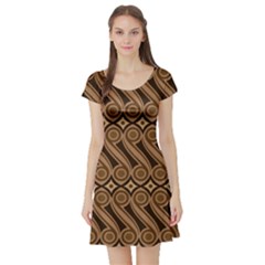 Batik The Traditional Fabric Short Sleeve Skater Dress by BangZart