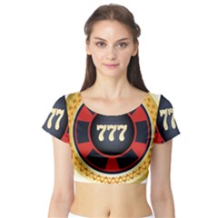 Casino Chip Clip Art Short Sleeve Crop Top (tight Fit) by BangZart