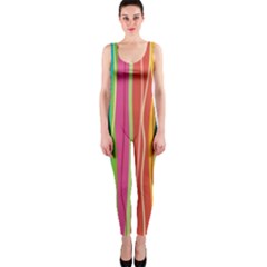 Colorful Striped Background Onepiece Catsuit by TastefulDesigns