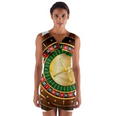 Casino Roulette Clipart Wrap Front Bodycon Dress