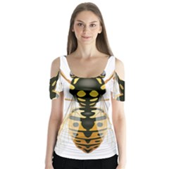 Wasp Butterfly Sleeve Cutout Tee 