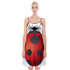 Ladybug Insects Spaghetti Strap Velvet Dress