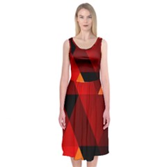 Abstract Triangle Wallpaper Midi Sleeveless Dress