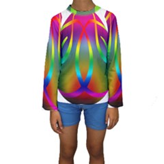 Colorful Easter Egg Kids  Long Sleeve Swimwear