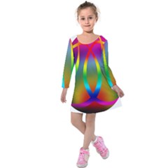 Colorful Easter Egg Kids  Long Sleeve Velvet Dress by BangZart