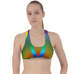 Colorful Easter Egg Criss Cross Racerback Sports Bra