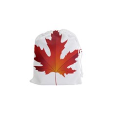 Autumn Maple Leaf Clip Art Drawstring Pouches (small) 