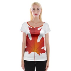 Autumn Maple Leaf Clip Art Cap Sleeve Tops