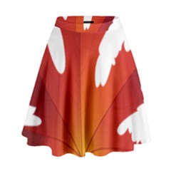 Autumn Maple Leaf Clip Art High Waist Skirt