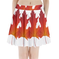 Autumn Maple Leaf Clip Art Pleated Mini Skirt