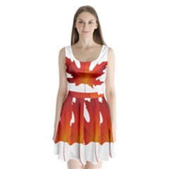 Autumn Maple Leaf Clip Art Split Back Mini Dress 