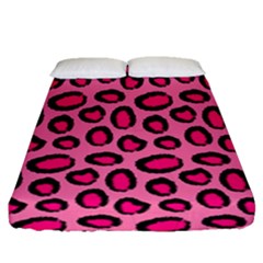 Cute Pink Animal Pattern Background Fitted Sheet (queen Size) by TastefulDesigns