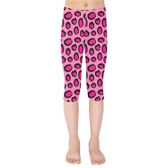 Cute Pink Animal Pattern Background Kids  Capri Leggings 