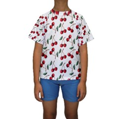 Cherry Red Kids  Short Sleeve Swimwear by Kathrinlegg