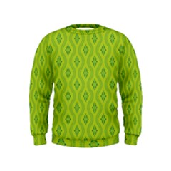 Decorative Green Pattern Background  Kids  Sweatshirt by TastefulDesigns