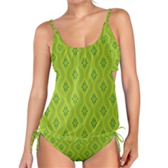 Decorative Green Pattern Background  Tankini Set by TastefulDesigns