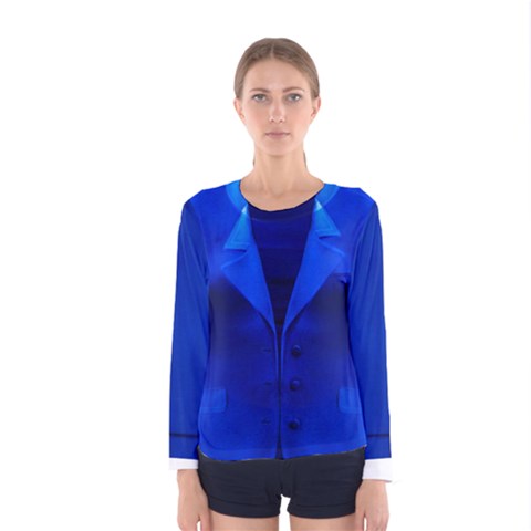 Hillary Clinton Blue Suit Faux Women s Long Sleeve Tee by daydreamer