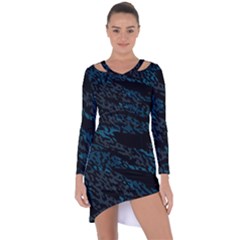 Blue Cat Asymmetric Cut-out Shift Dress by TRENDYcouture
