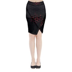 Abstract Pattern Honeycomb Midi Wrap Pencil Skirt