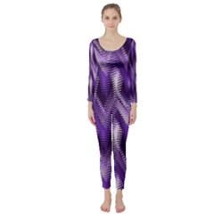 Purple Wavy Long Sleeve Catsuit by KirstenStar