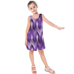 Purple Wavy Kids  Sleeveless Dress by KirstenStar