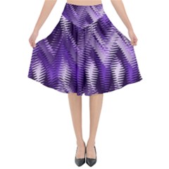 Purple Wavy Flared Midi Skirt by KirstenStar