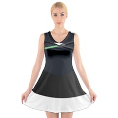 Graduate Cap V-neck Sleeveless Skater Dress by Colorfulart23