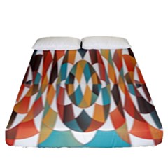 Colorful Geometric Abstract Fitted Sheet (king Size) by linceazul