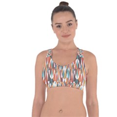 Colorful Geometric Abstract Cross String Back Sports Bra by linceazul