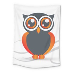 Owl Logo Medium Tapestry by BangZart