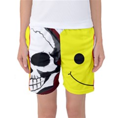 Skull Behind Your Smile Women s Basketball Shorts by BangZart