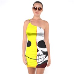 Skull Behind Your Smile One Soulder Bodycon Dress