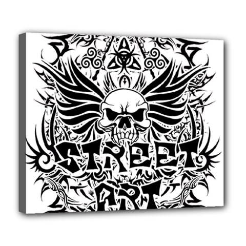 Tattoo Tribal Street Art Deluxe Canvas 24  X 20   by Valentinaart