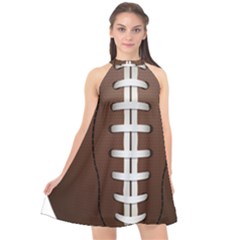 Football Ball Halter Neckline Chiffon Dress 