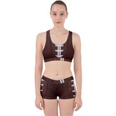 Football Ball Work It Out Sports Bra Set