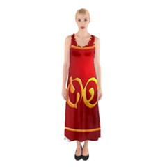 Easter Decorative Red Egg Sleeveless Maxi Dress