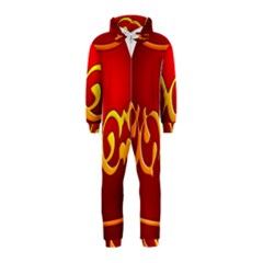 Easter Decorative Red Egg Hooded Jumpsuit (kids)