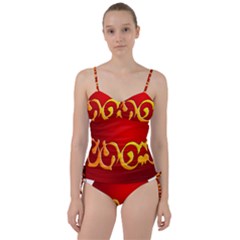 Easter Decorative Red Egg Sweetheart Tankini Set by BangZart